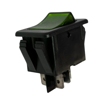 Interrupteur on - off 20A 12V vert 20x34,5mm
