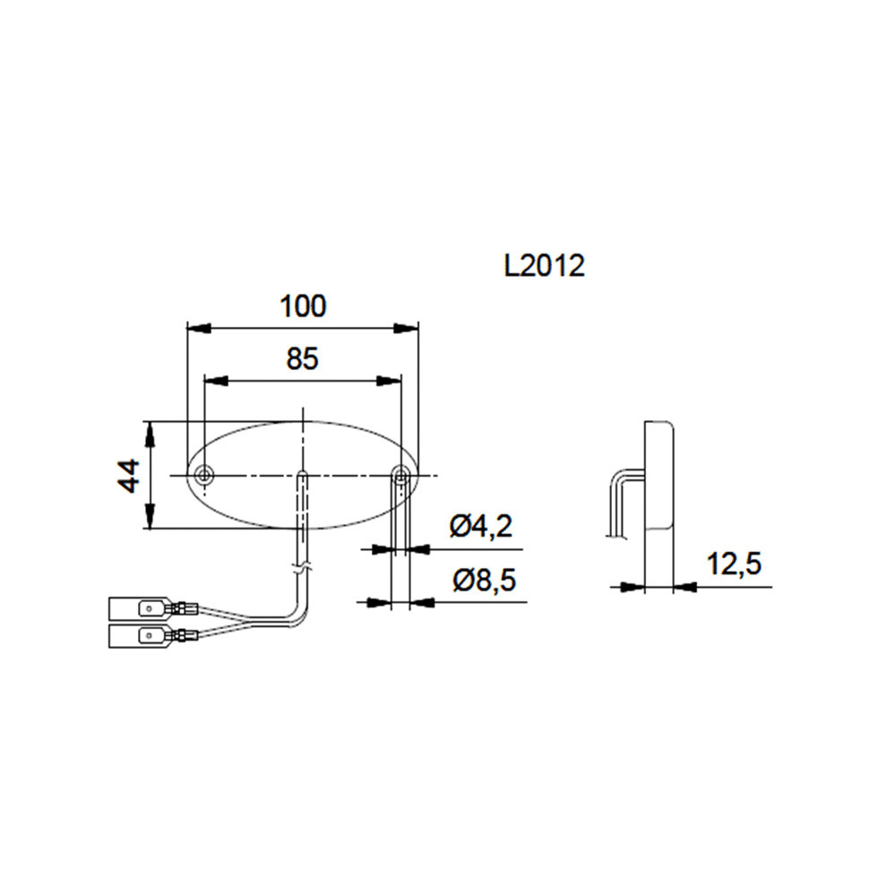 Feu de position latérale SMLR 2012 LED 12V câble de 20cm