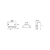 Feu de position latérale LED 24V 2P connection avec support