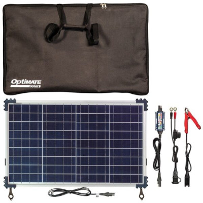 OPTIMATE SOLAR DUO CONTROLLER 5A MAX WITH 40W SOLAR PANEL TRAVEL KIT