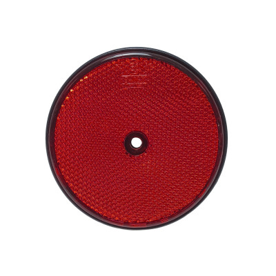 Catadioptre rond rouge trou de vis Ø80mm