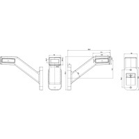 Marqueur latéral LED sur pied long droite avec cat. 5 clignotants 12-24V