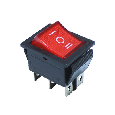 Interrupteur à basucle On - Off - On rouge LED 12V