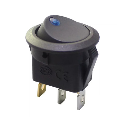 Interrrupteur LED mini rond bleu 16A 12V