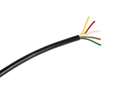 Câble - 5x0.75mm² - 50m - blanc/jaune/rouge/vert/brun