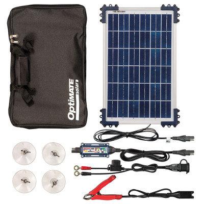 OPTIMATE SOLAR DUO CONTROLLER 5A MAX WITH 10W SOLAR PANEL TRAVEL KIT