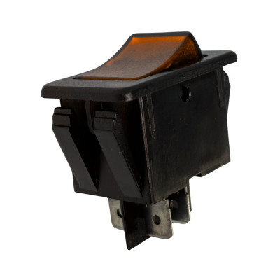 Interrupteur on - off 20A 12V ambre 20x34,5mm