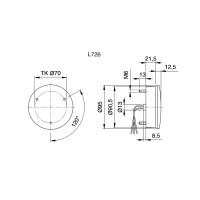 Feu arrière BBS 726 LED 12V 3 fonctions Ø95mm