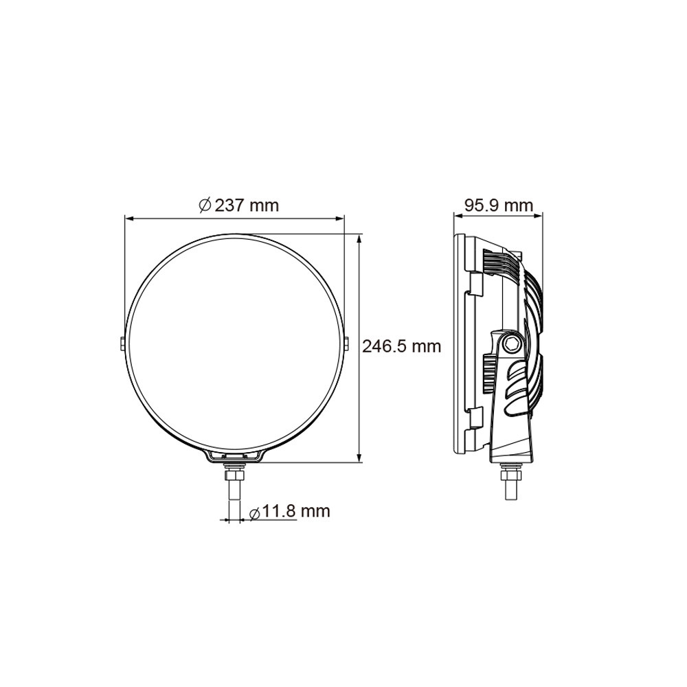 Feu longue portée + DRL LED 9-32V 2300lm Ø228mm