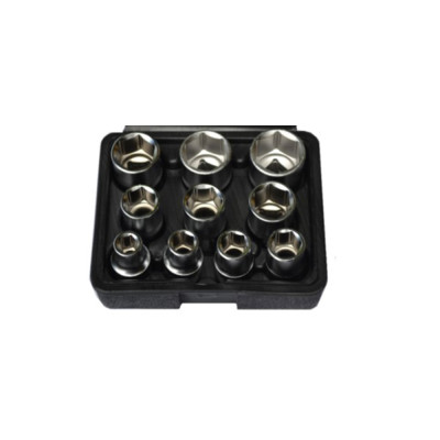Jeu de 10 douilles 6 pans 1/2"