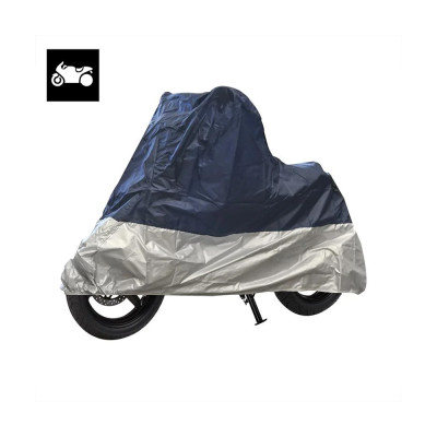 Housse protection de moto XL bleu/argent