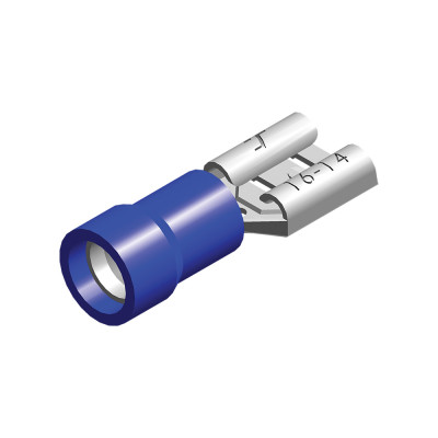 Soulier de câble femelle semi-isolé PVC - bleu - 6.3mmx0.8mm