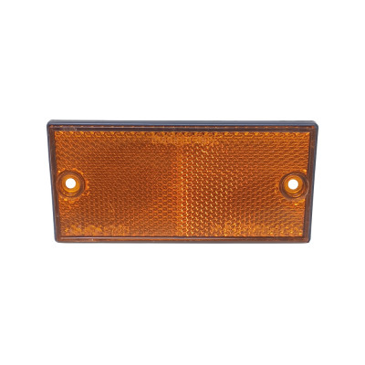 Catadioptre rectangulaire orange trou de vis/autocollant 106x50mm