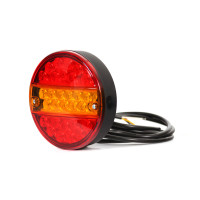 Feu arrière W19D LED 24V 3 fonctions Ø140mm plat avec resistance