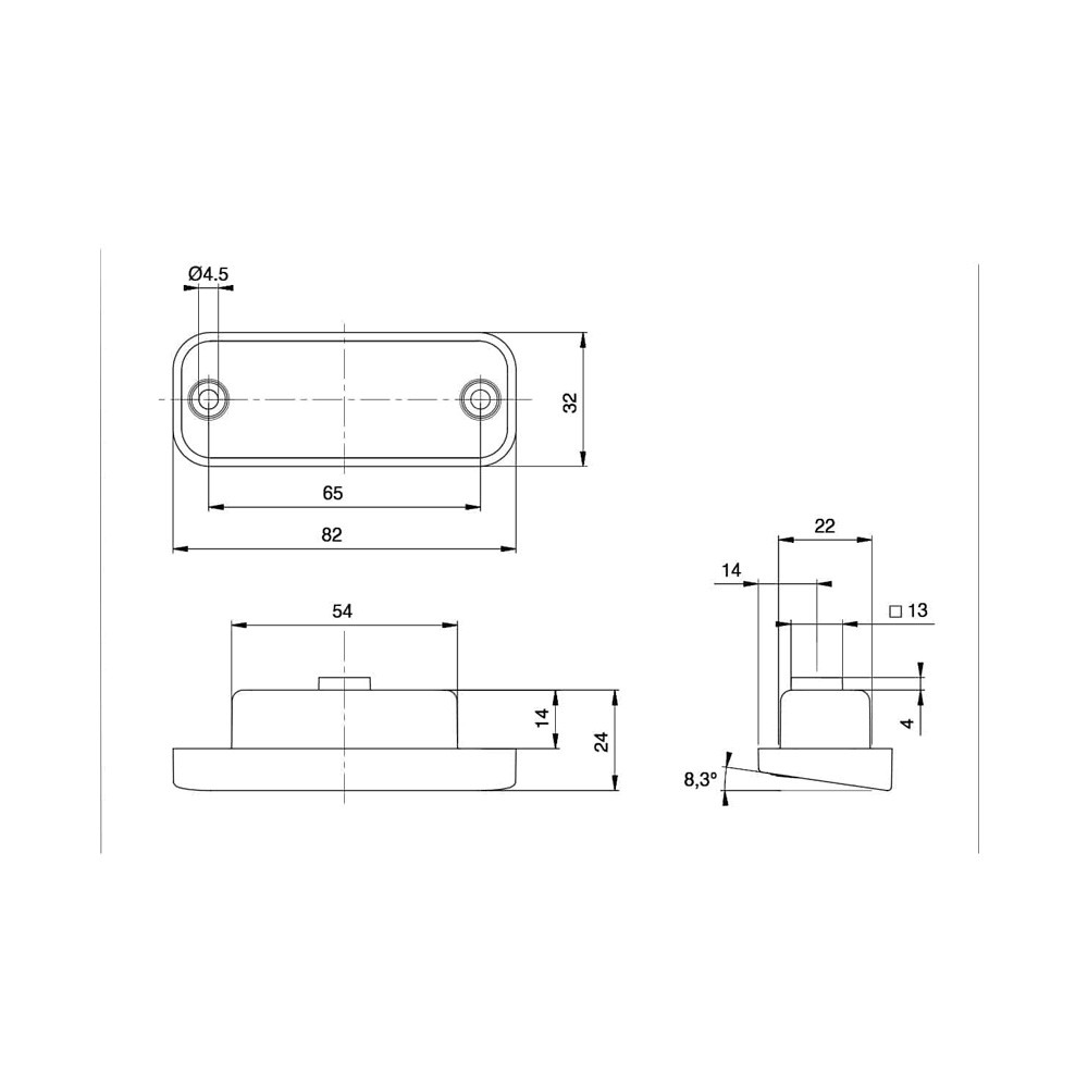 Éclairage de plaque K 580b LED 9-32V