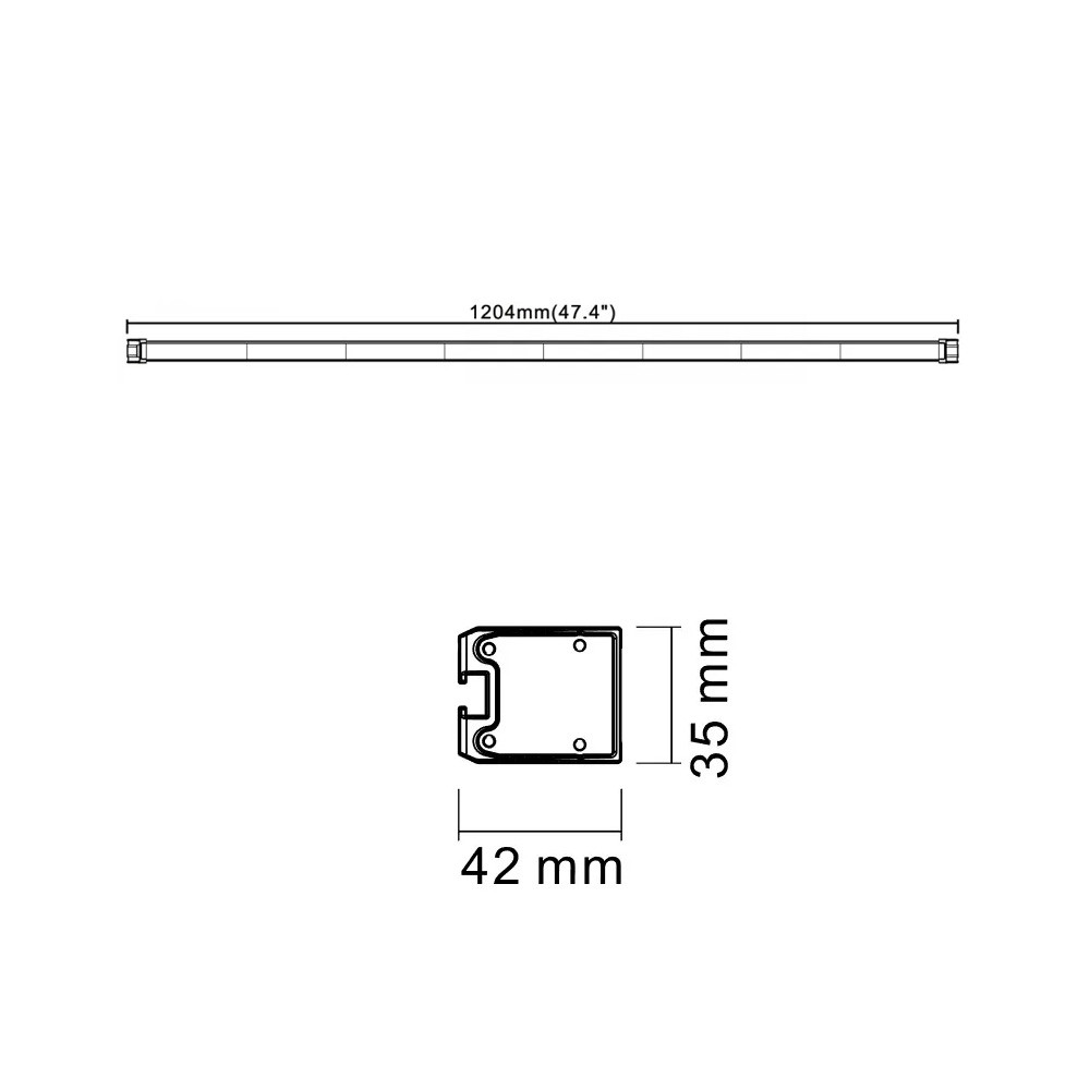 Barre de signalisation LED ambre 12-24V 6 modes 72LED