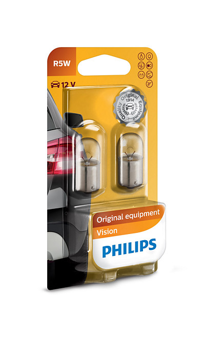 Philips R5W - 12V - 5W - BA15s - blister 2 pièces