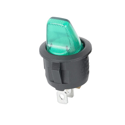 Interrupteur mini rond vert 16A 12V