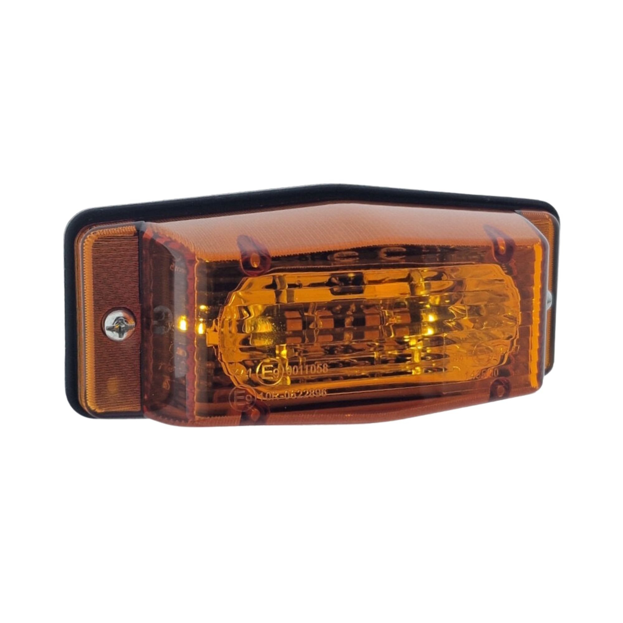 Feu latérale LED 10-30V 12,5x5,35x3,3cm lentille orange ECE E9