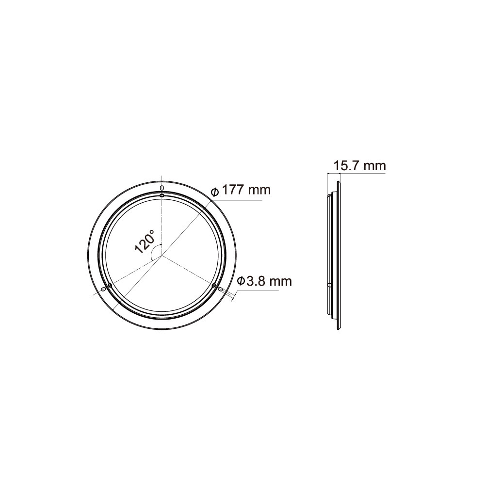 Lumière d'intérieur LED 780lm 12-24V Ø177mm cadre blanc