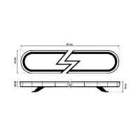 Barre de signalisation LED orange 12–24V 912 mm 6-modes R10-R65 avec contrôleur