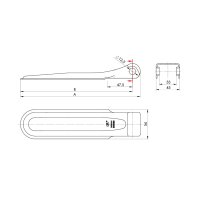 Charnière de clapet 274×56 mm compatible avec N00261-S