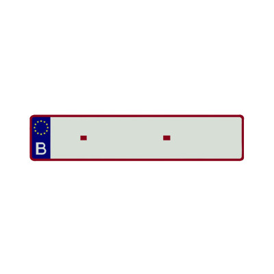 Plaque B avec tirets aluminium blanc/rubis 52x11cm (50pcs)