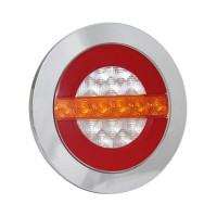 Feu arrière LED 24V 3 fonctions rond intégré gauche