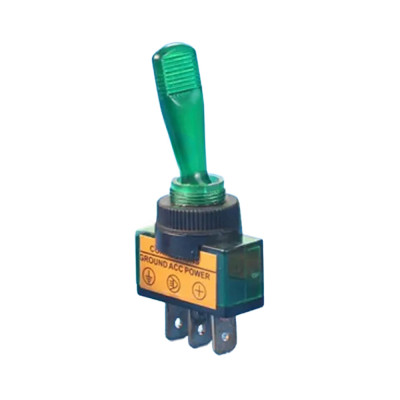 Interrupteur on - off vert 20A 12V