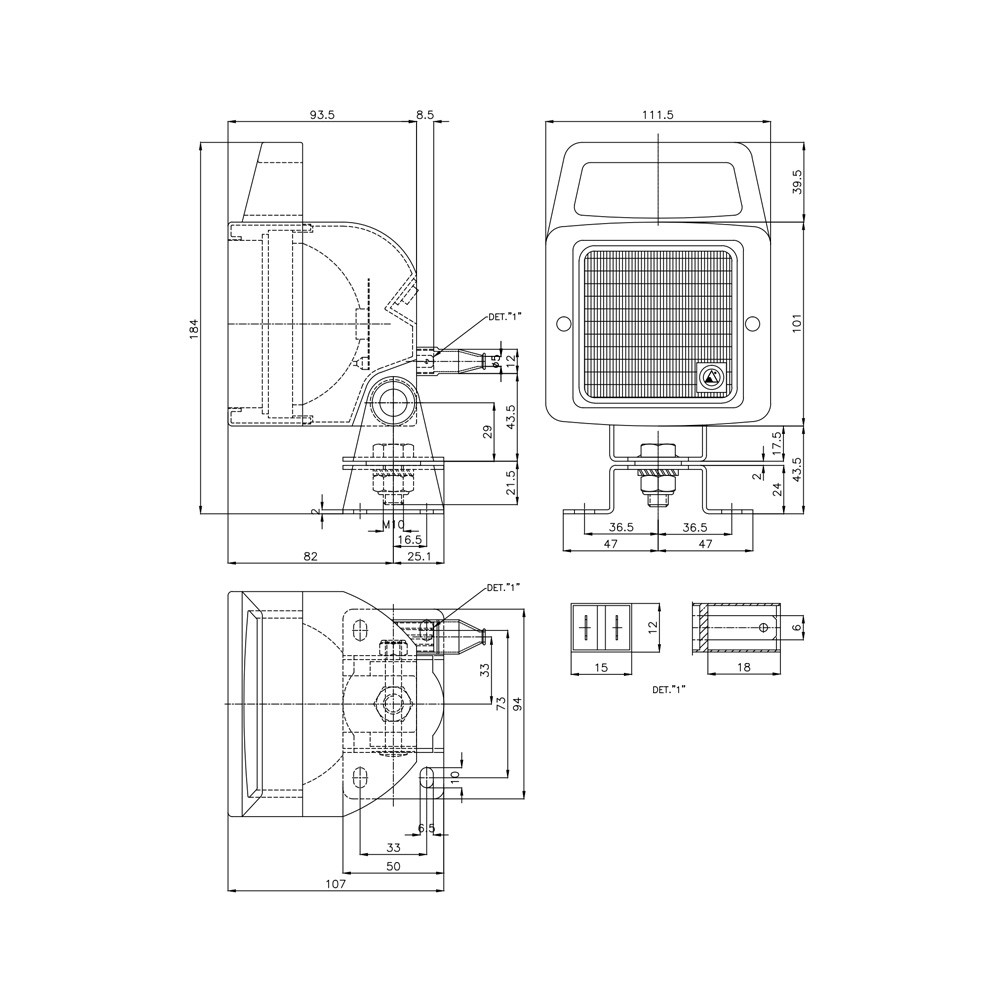 Lampe de travail compact 3000 12-24V 1450lm - 1750lm poignée