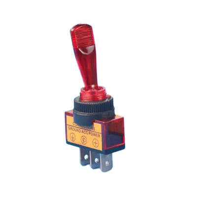 Interrupteur on - off rouge 20A 12V