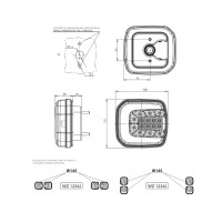 Feu arrière LED 12/24V 4 fonctions 2m de câble