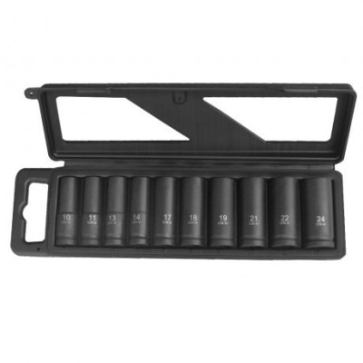 Assortiment de douilles longues 1/2, 6 pans, 10pcs
