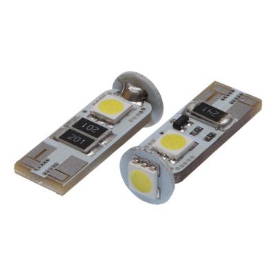 Ampoule - 12V - 3Xsmd 5050 - Led - T10 - White Double Polarity Canbus - 2 pièces