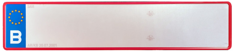 Plaque B Aluminium Blanc/rubis 52x11cm | 169200