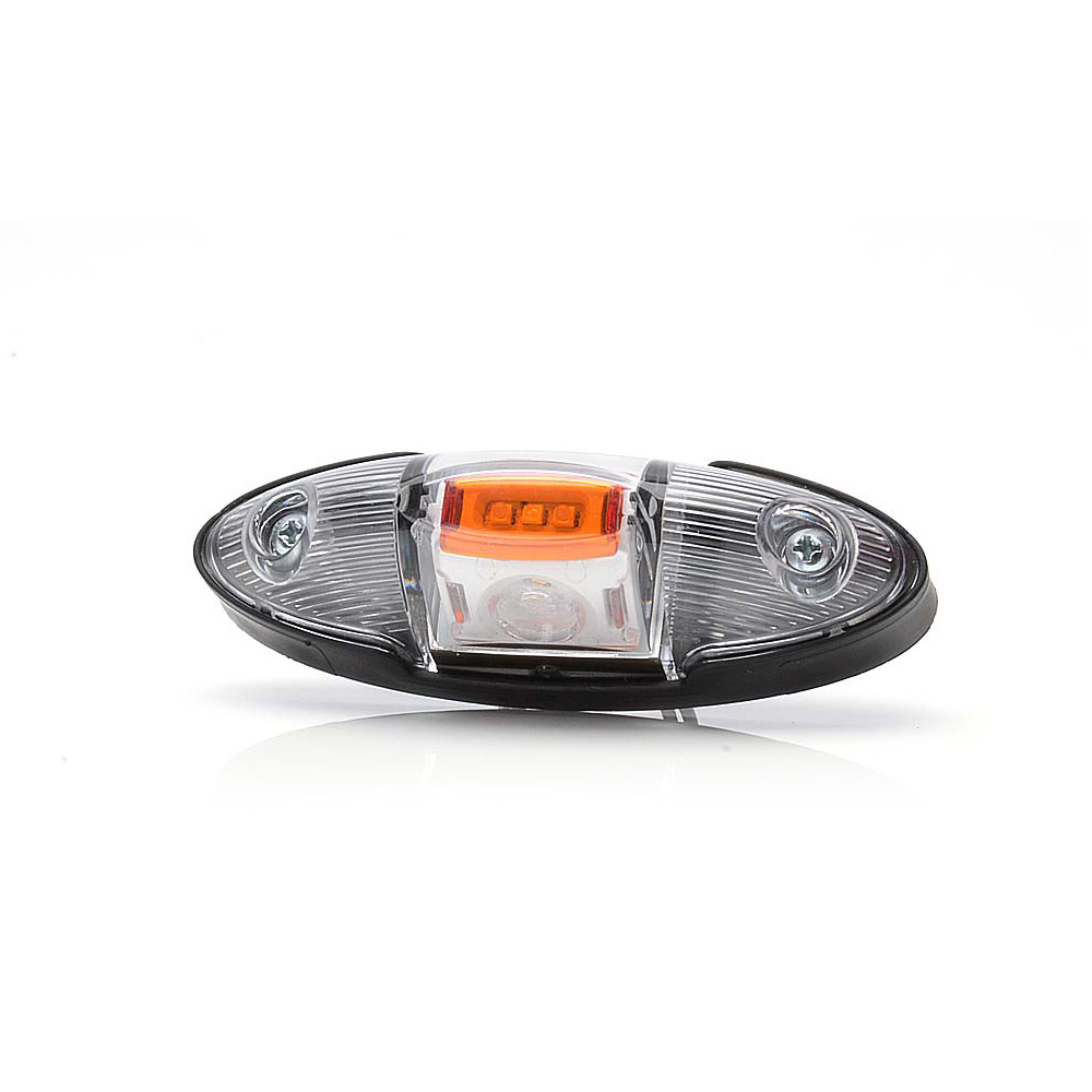 2 Feux De Gabarit LED Rouge/Orange 12-24V - Cabochon Fumée, Base Caoutchouc, Pour Camion Remorque Fourgon Agricole - 5