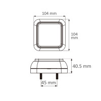 Mistachterlicht LED 12-24V vierkant blister