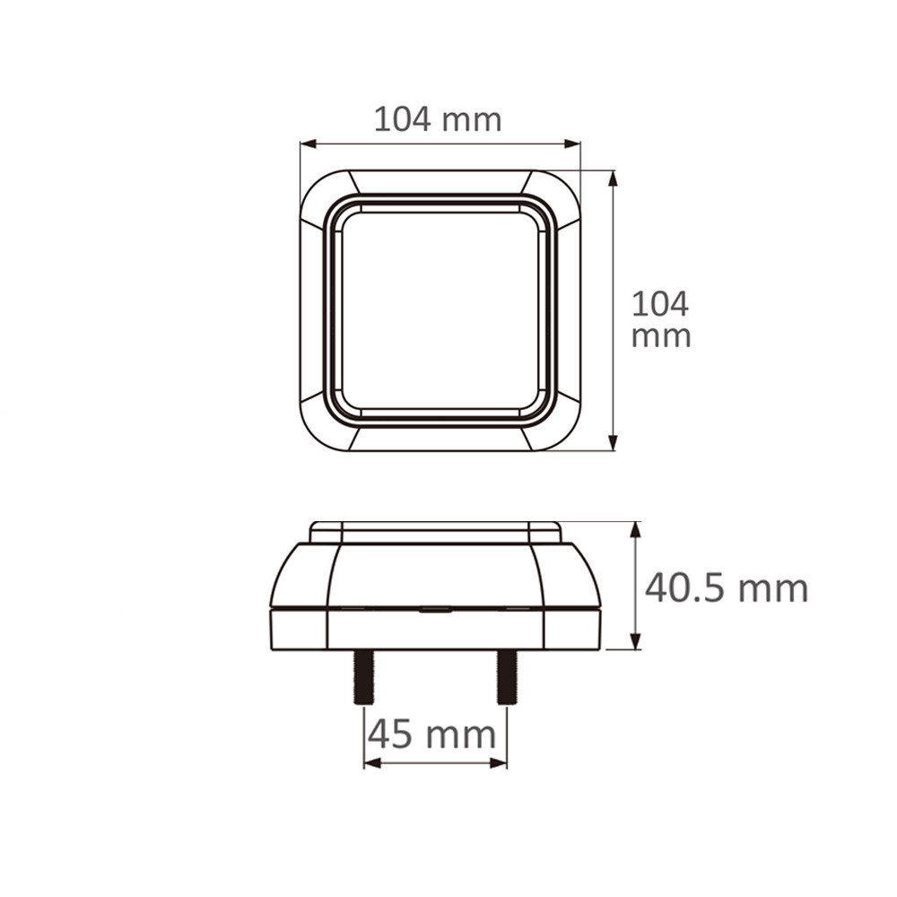 Mistachterlicht LED 12-24V vierkant blister