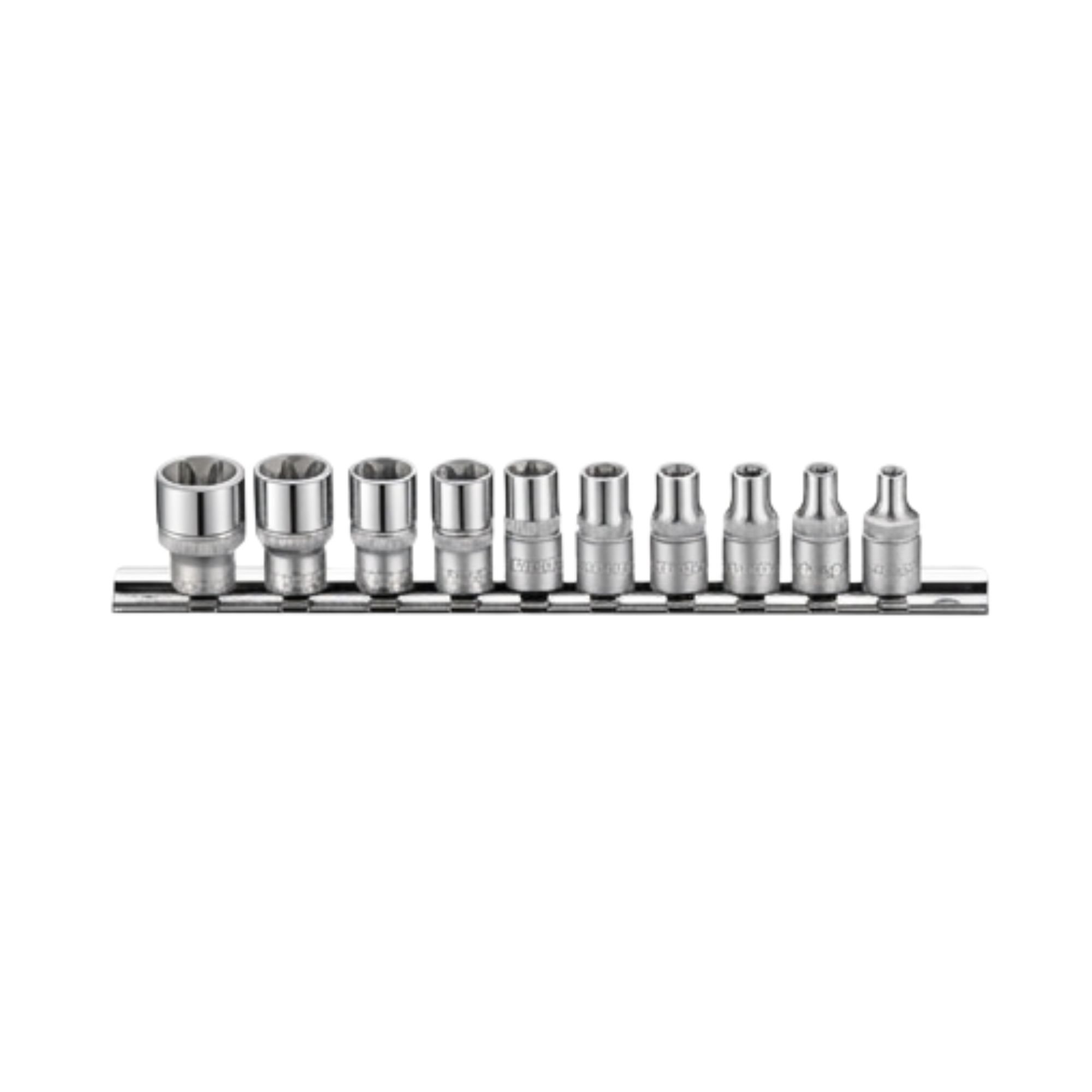 Doppenset 1/4" Torx E4–E20 10-delig
