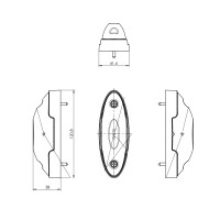 Breedtelicht W106 LED 12-24V ovaal 36cm kabel