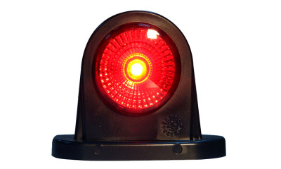 Markeringslicht LED rood/wit op rubber 12/24V