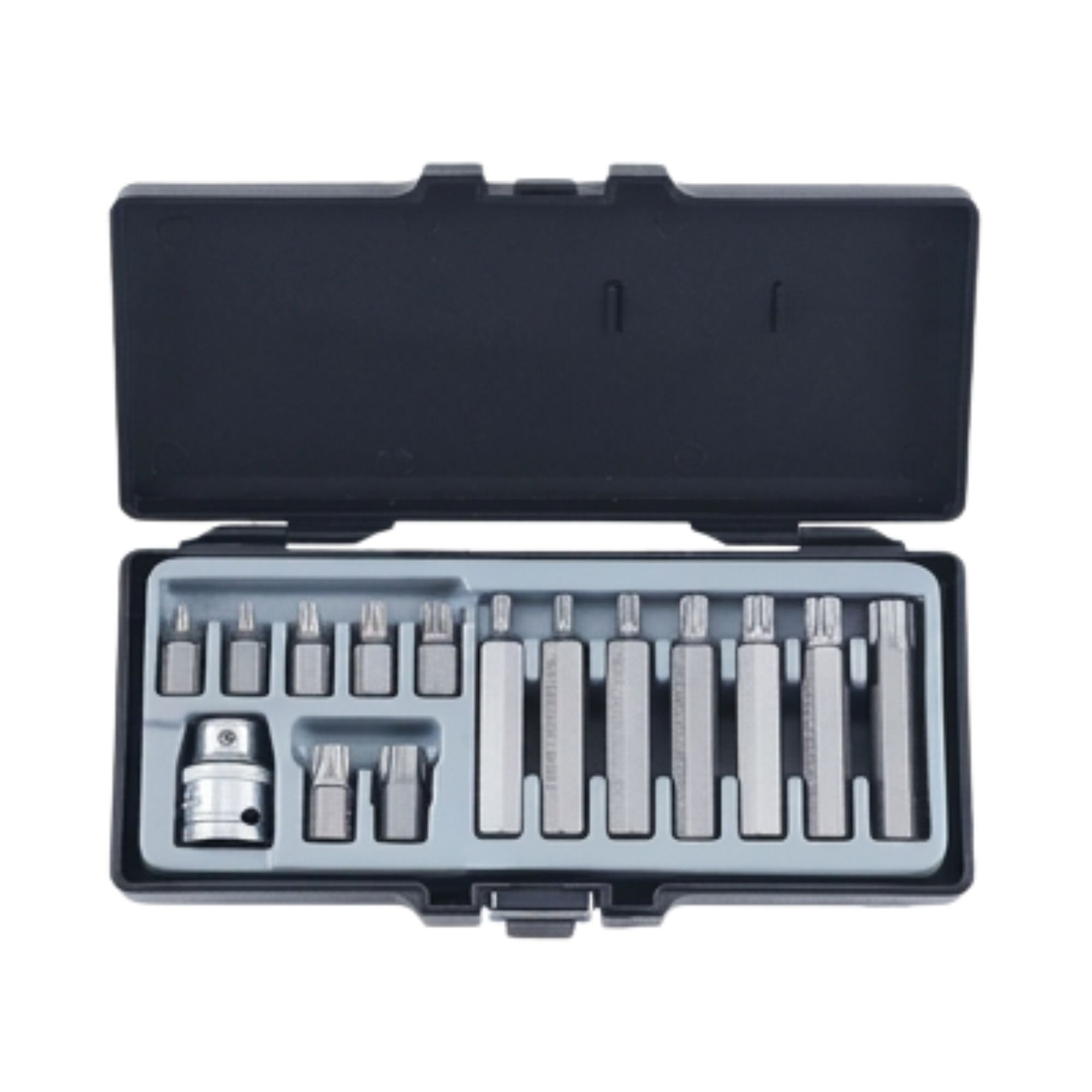 Torx bitset T20–T55 30-75mm 15-delig