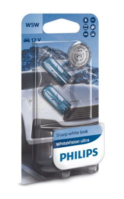 Philips W5W - 12V - 5W - W2.1x9.5d - WhiteVision Ultra - blister 2 stuks