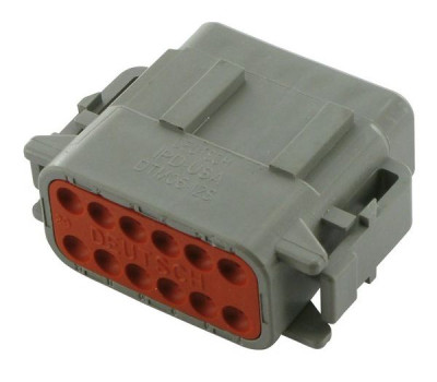 Deutsch DTM connector - grijs - key A - 12 polig - F