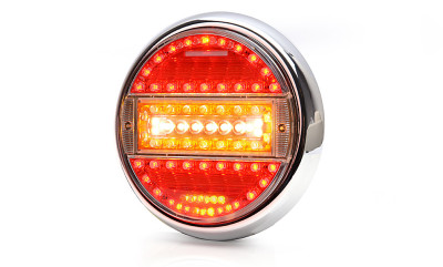 Achterlichthamburger W92 LED 12-24V 5-functie Ø165mm 2m kabel clear lens