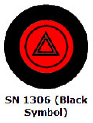 Drukschakelaar Merit - heavy duty - zwarte driehoek - rood - 7T - SN1306