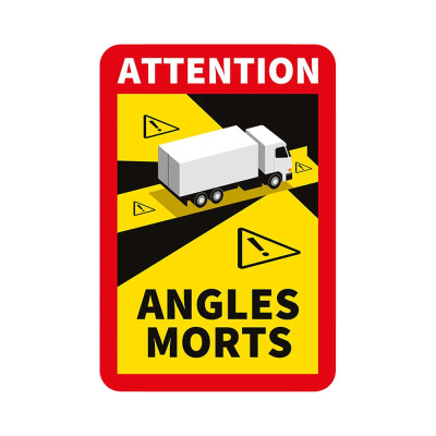 Sticker "Attention Angles Morts!" Vrachtwagen