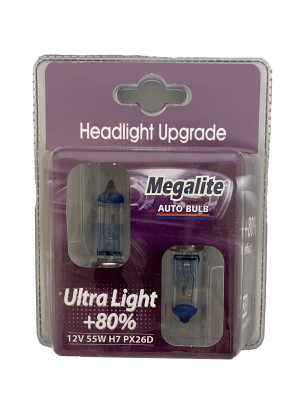 MegaLite - H7 - 12V - 55W - +80% - 2 stuks - blister