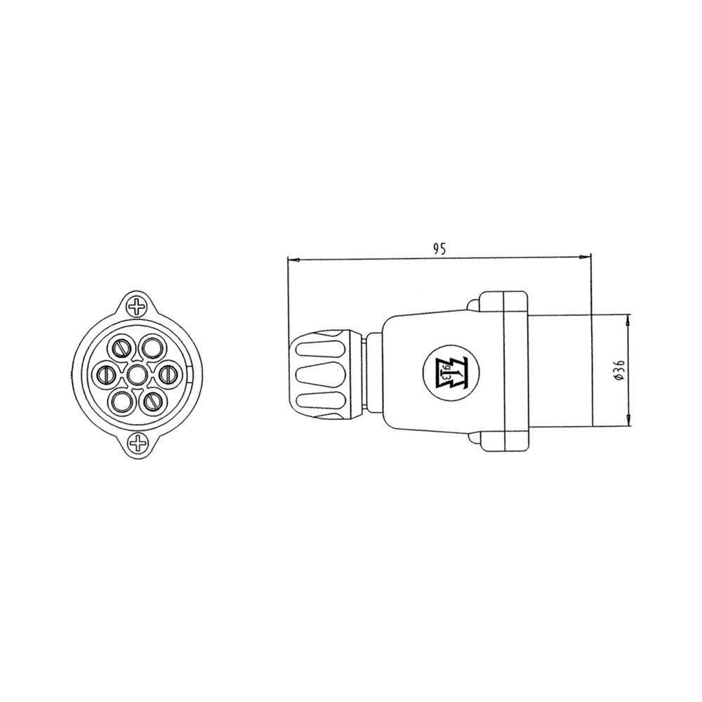 Stekker Jaeger 7-polig pvc blister