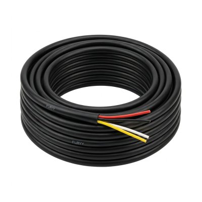Kabel 4x0,5mm² 100m FLRYY rood-zwart-geel-wit